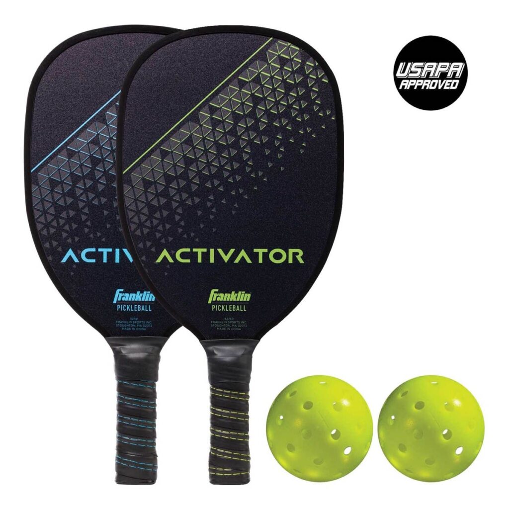 FRANKLIN ACTIVATOR 2 PLAYER WOOD PICKLEBALL PADDLE AND BALL SET - JJ ...